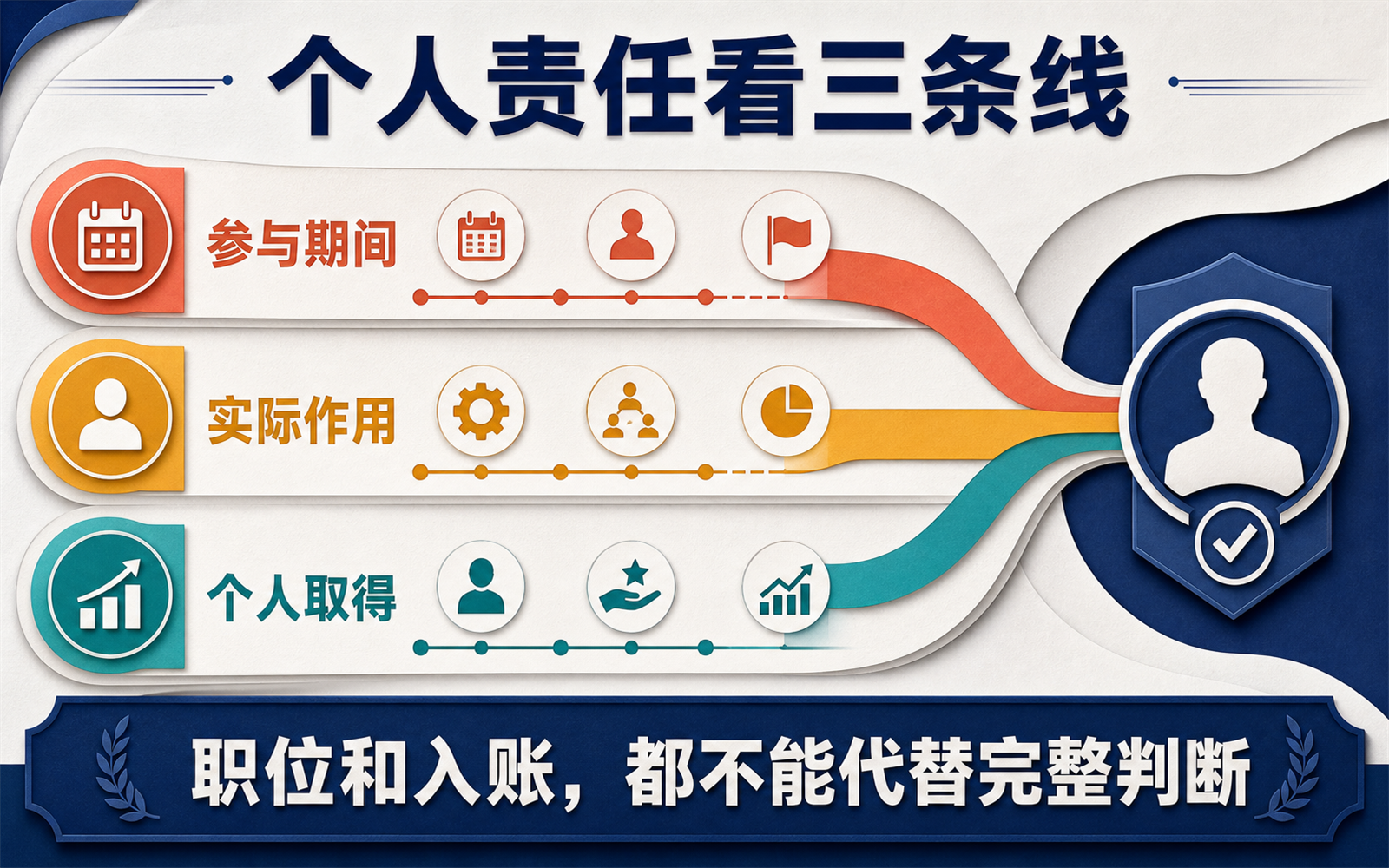 参与期间实际作用和个人取得三条责任线图