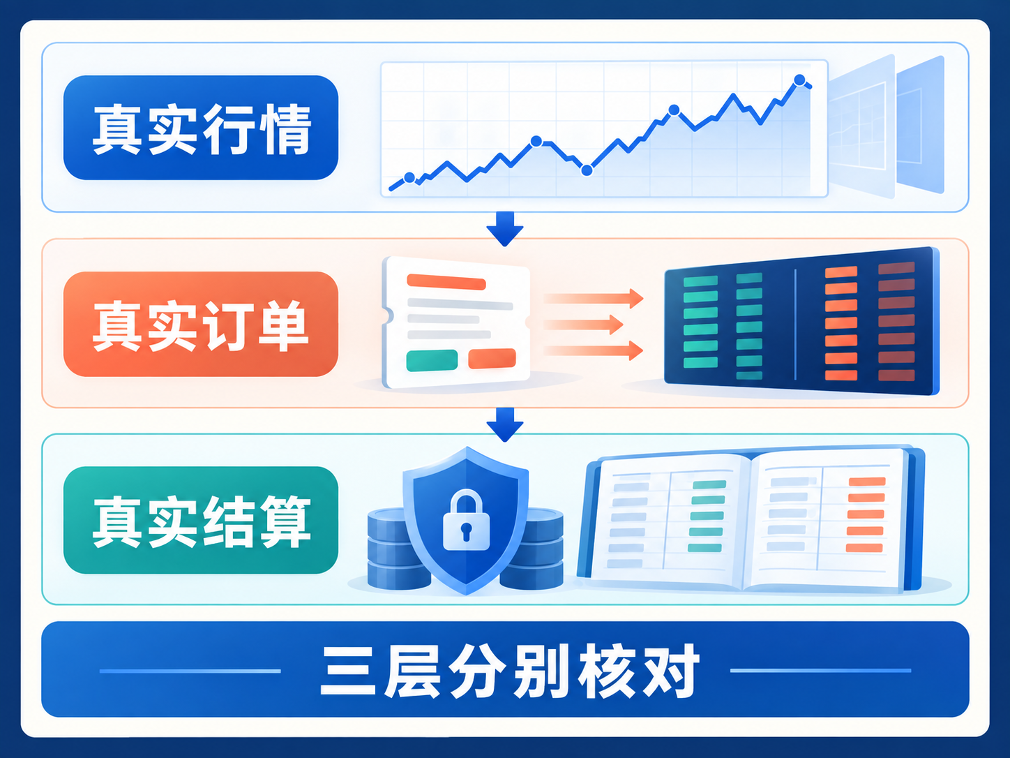 真实行情真实订单真实结算三层核对图
