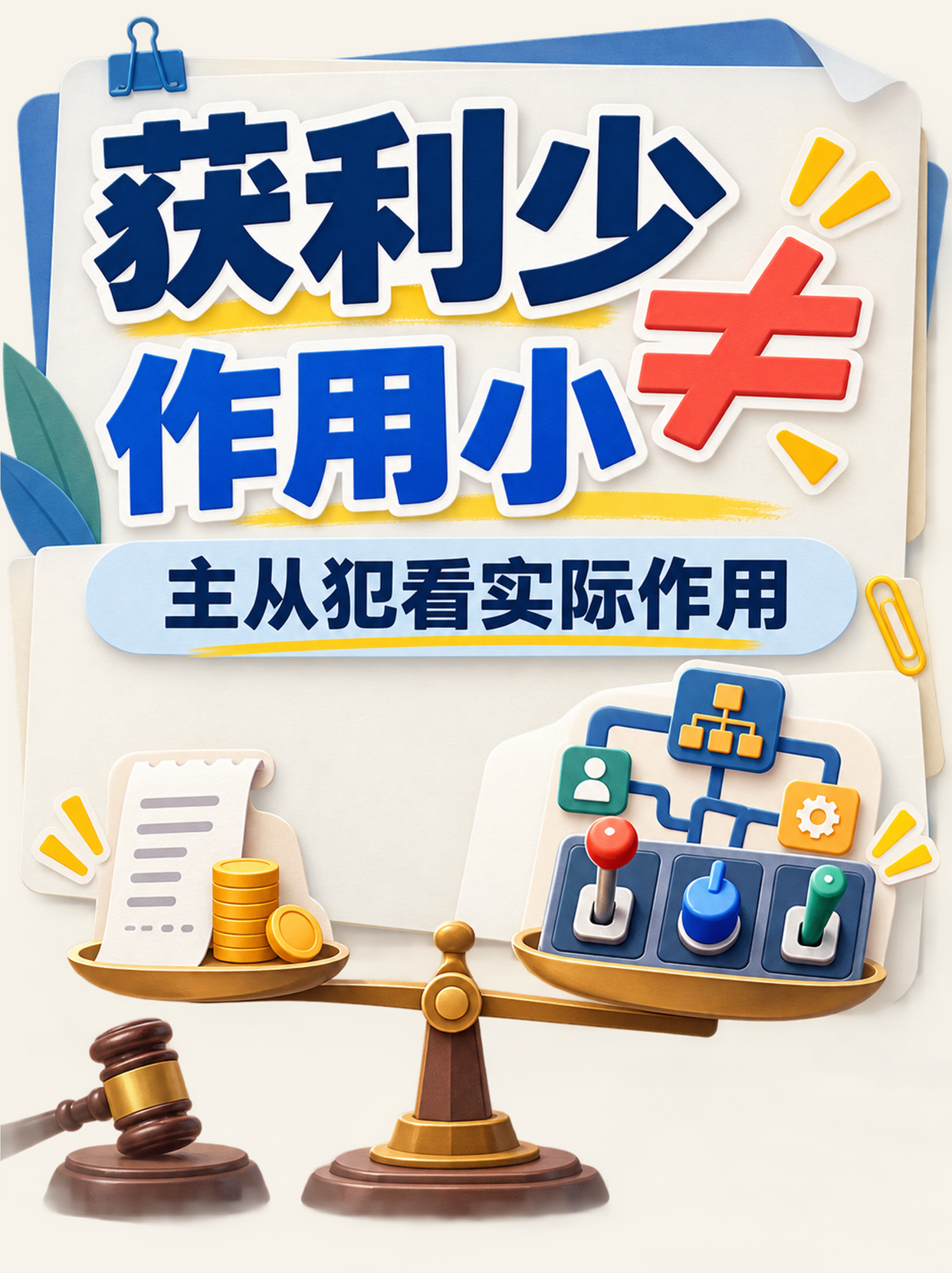 获利少不等于作用小以及主从犯看实际作用的核心判断图