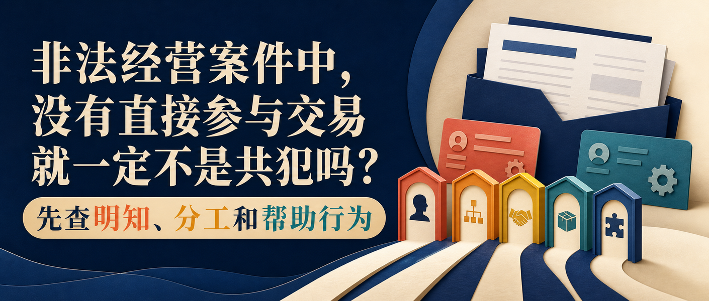没有直接参与交易是否构成非法经营罪共犯的公众号横版入口图