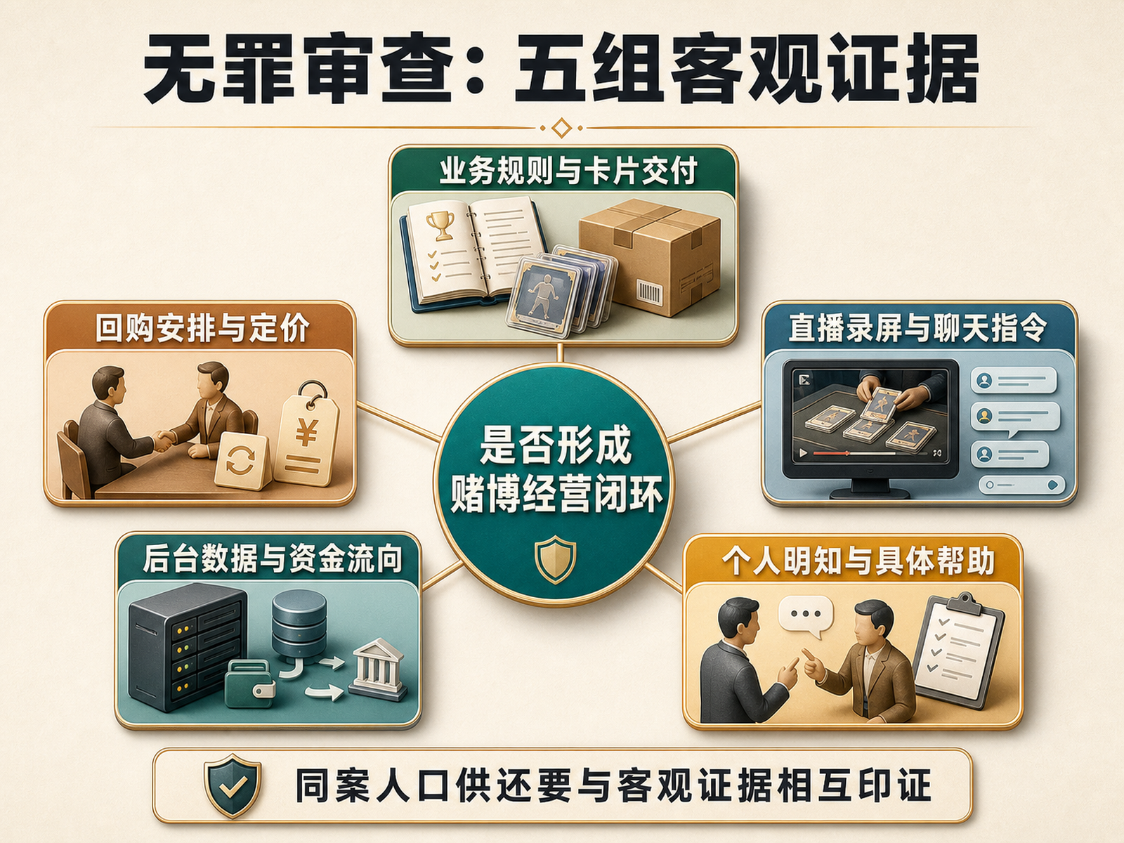 盲盒球星卡案件五组客观证据图