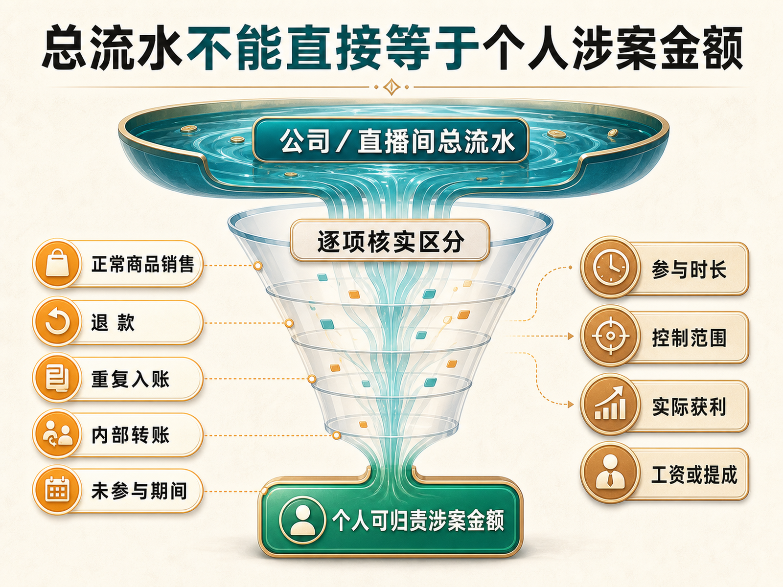 团队总流水与个人可归责涉案金额筛选图