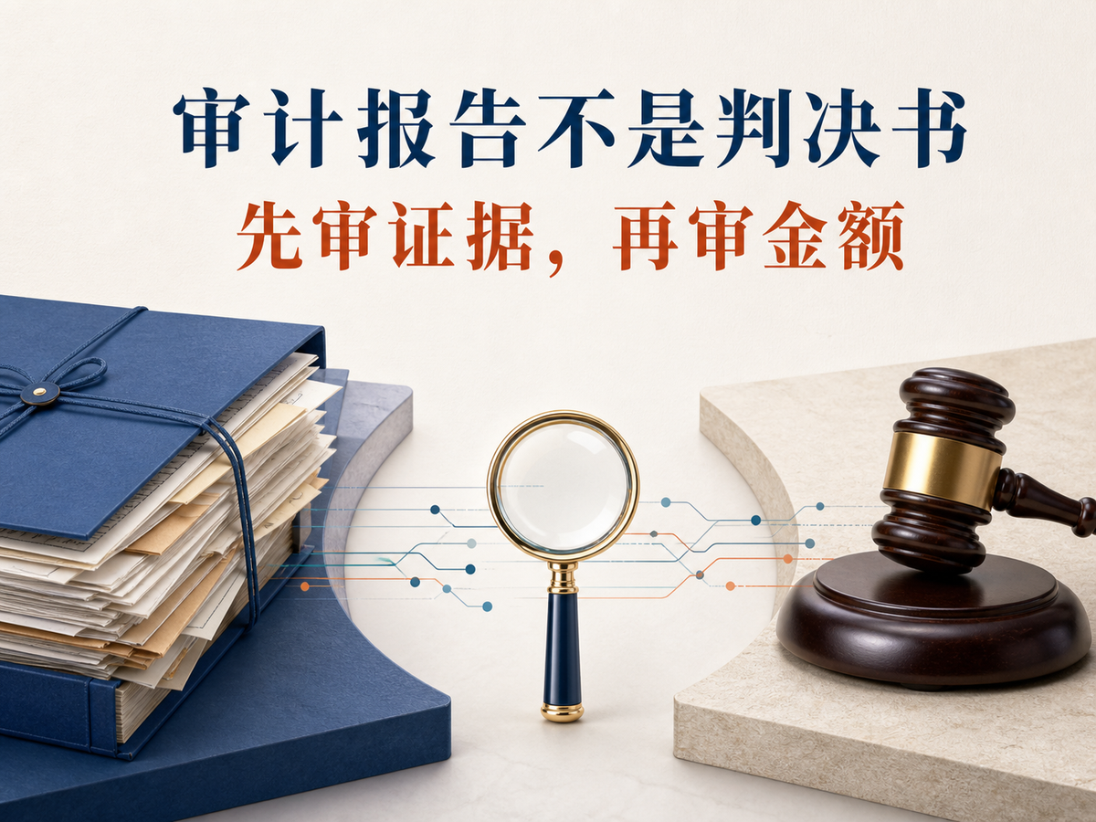 审计报告不是判决书以及先审证据再审金额的核心判断图