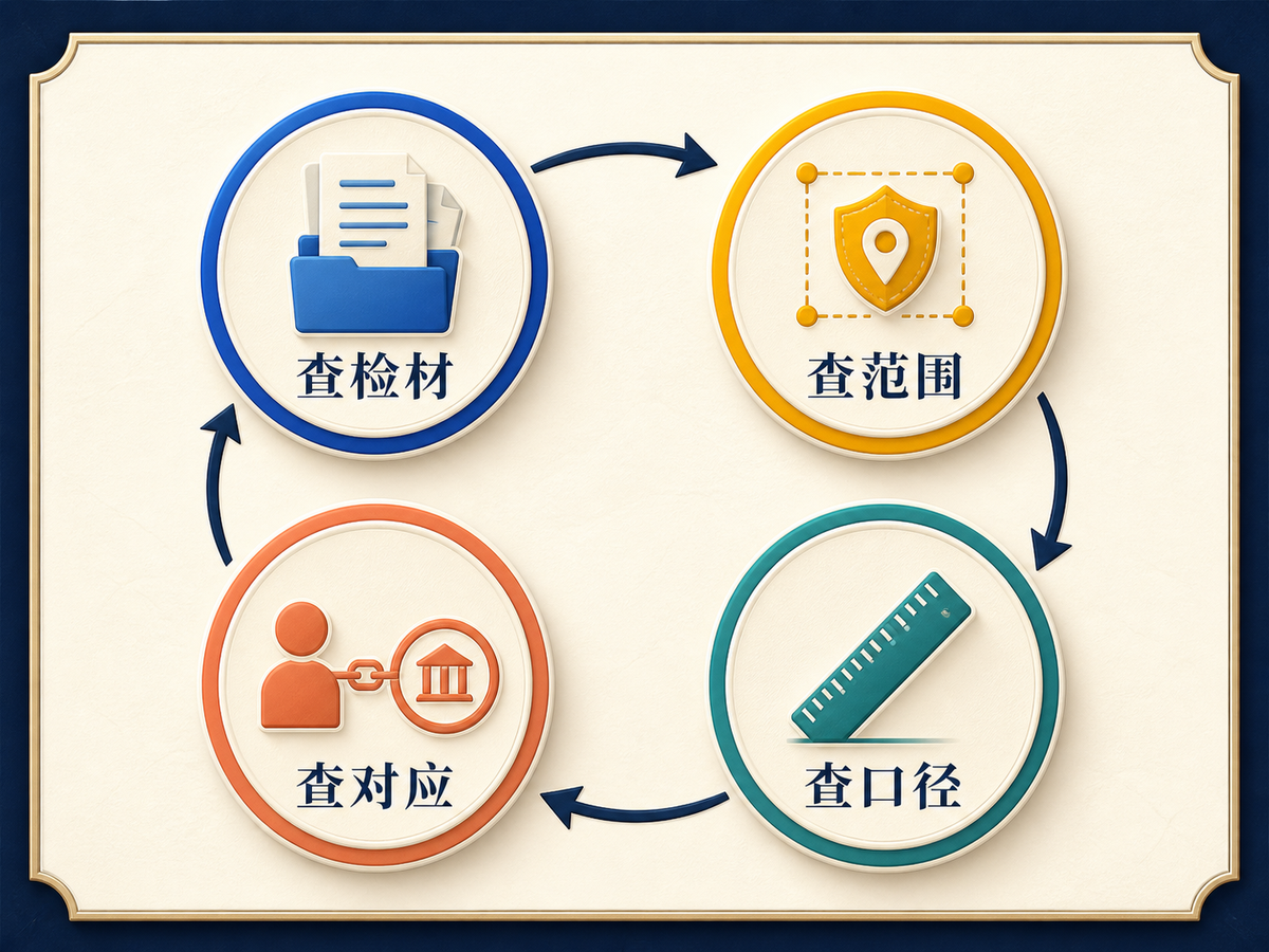 检材范围口径对应四步审计报告核对流程图
