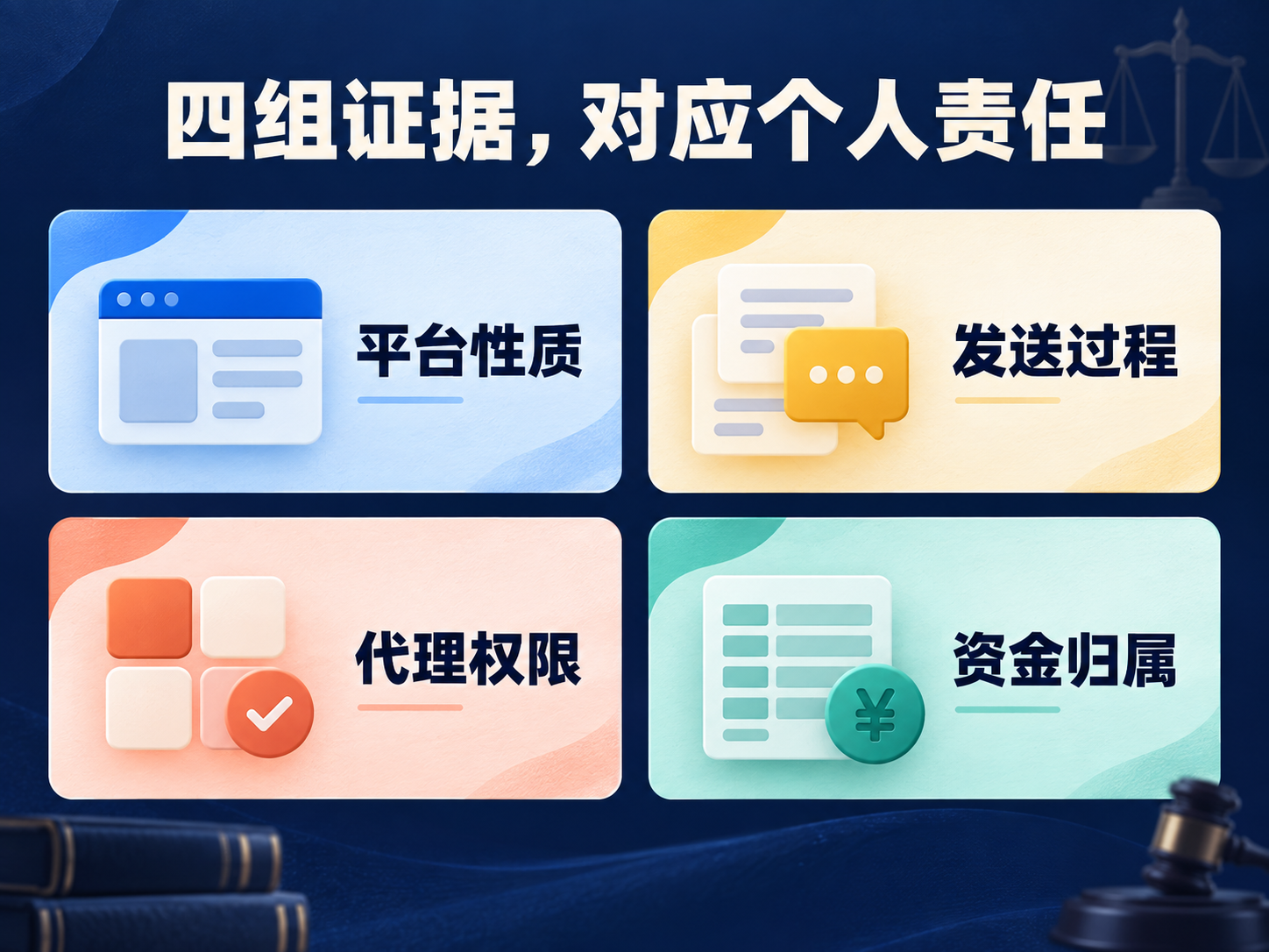 赌博链接案件四组证据图:平台性质、发送过程、代理权限、资金归属