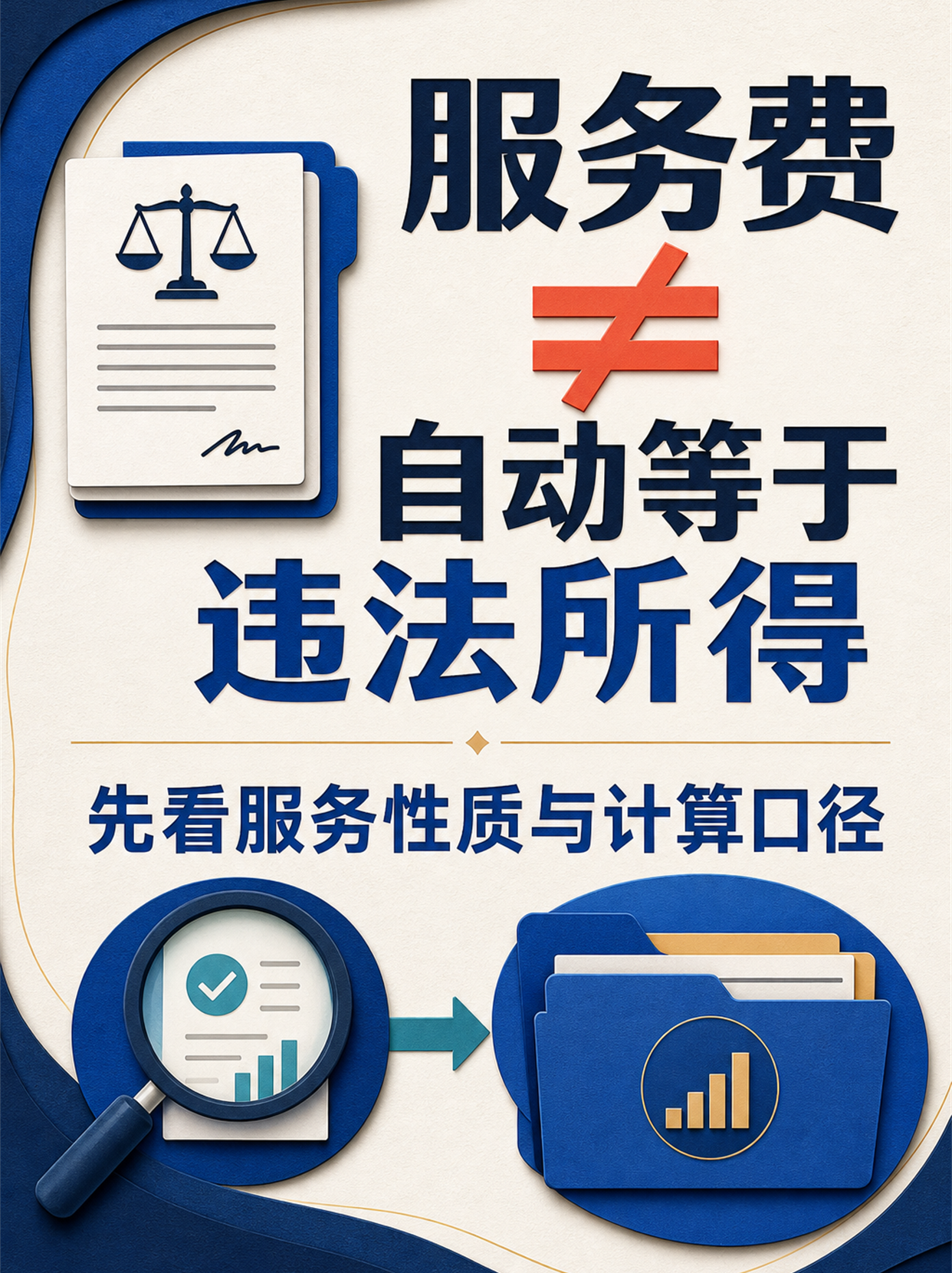 服务费不自动等于违法所得的核心判断图